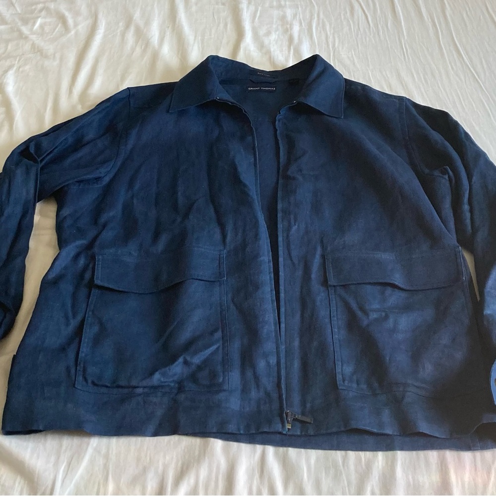 Grant Thomas Blue Linen Jacket